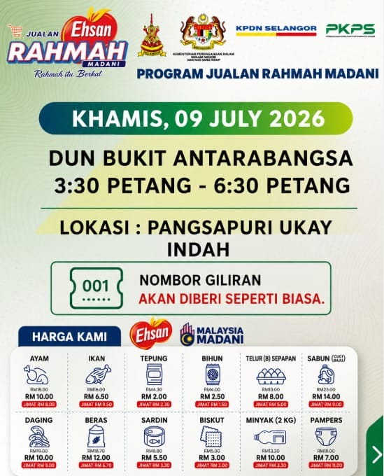 Jualan Rahmah Madani 9 Julai 2026